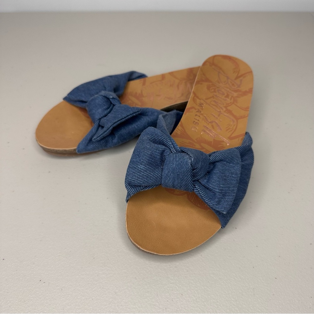 Blowfish Malibu Ginah Slide Sandal Size 7 Blue Twilight Smokey Twill Braided